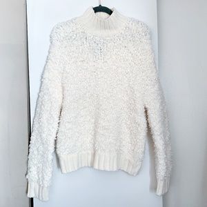 Express Cream Teddy Bear Turtleneck Sweater